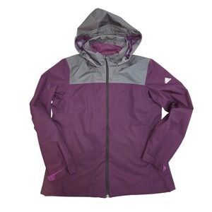 adidas Women's Purple and Gray Hooded Ski Jacket